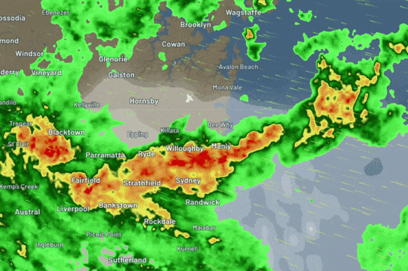 Weatherzone’s weather radar image at 7.45pm this evening.