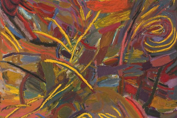 Gene A’Hern’s  Sky painting, oil and oil stick on board.
240x240cm