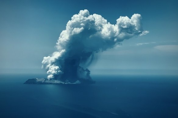 Tourism operator White Island Flights captured these images of the White Island eruption. Credit:White Island FlightsÂ 