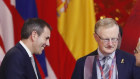 Treasurer Jim Chalmers with RBA governor Philip Lowe and Reserve Bank of India governor Shaktikanta Das.