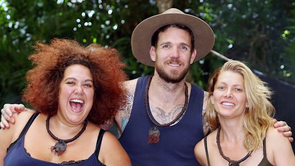 Casey Donovan with fellow I'm a Celebrity ... Get Me Out of Here finalists Dane Swan and Natalie Bassingthwaighte.