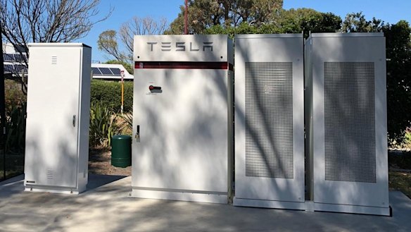 The Tesla battery in Meadow Springs.