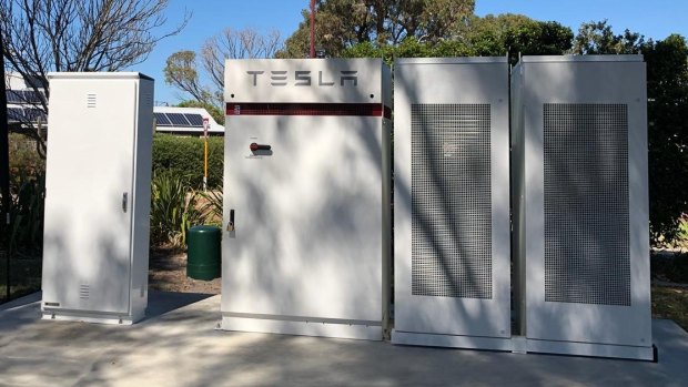 The Tesla battery in Meadow Springs.