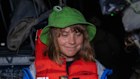 An image released by Israel’s Foreign Ministry shows Greta Thunberg being given a sandwich after her boat was intercepted off Gaza.