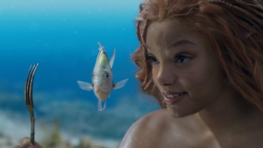 Halle Bailey in a scene from The Little Mermaid.