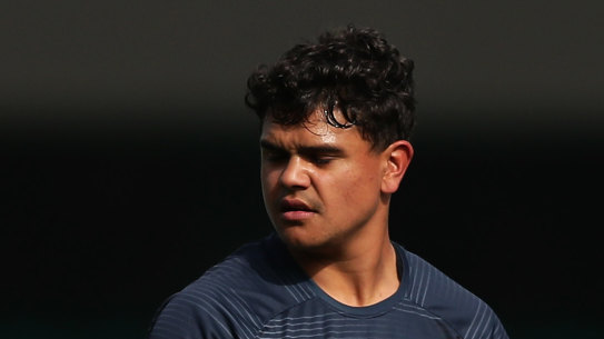 Latrell Mitchell met with Roosters boss Nick Politis on Wednesday