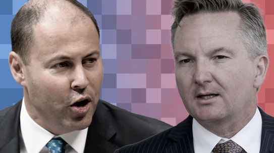 Treasurer Josh Frydenberg and his Labor counterpart Chris Bowen.