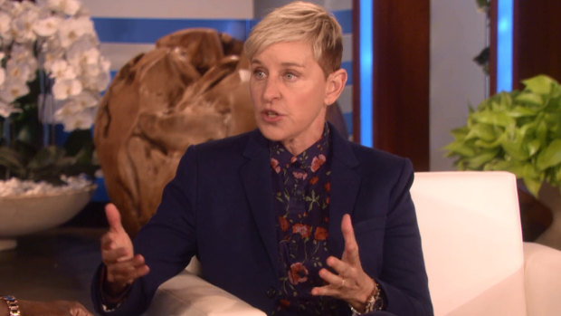 Ellen DeGeneres during her interview with Kevin Hart.