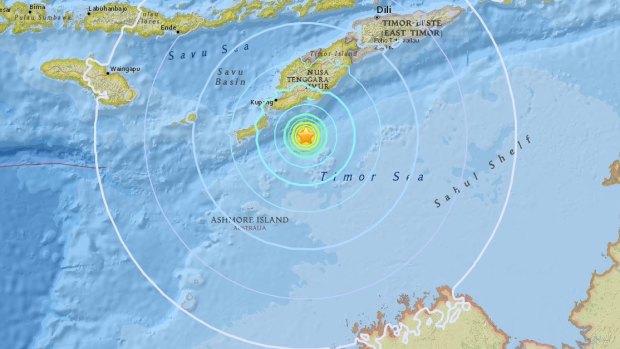 The quake hit 98 kilometres off Kupang, Indonesia, population 282,000.