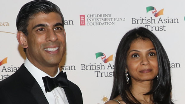 UK Chancellor of the Exchequer Rishi Sunak and his wife Akshata Murthy.