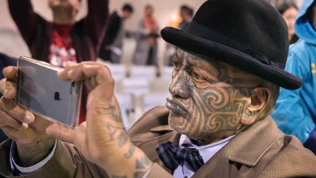 Tame Iti, a Maori Party supporter, during an election debate in Auckland last year.