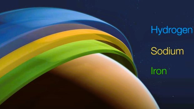 An artist’s impression of the three different layers of the atmosphere on WASP-121b, according to the European Southern Observatory (ESO).