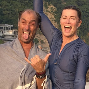 Special bond: Andrew Marsh and Deborah Hutton in India after swimming in the Ganges.