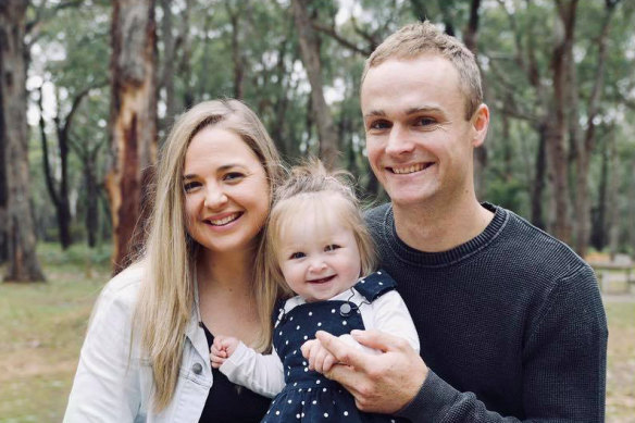 Jenna Rogers, daughter Jorgie and partner Adrian Jarrad all fell sick with gastro.