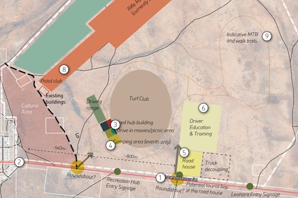 The Shire of Leonora’s drive-in cinema and recreation hub plan. 