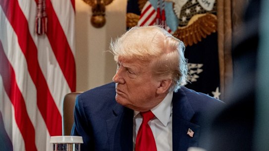 Donald Trump at a cabinet meeting this week. Despite big disruption from his administration, markets are back to where they started.