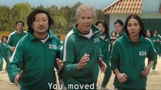 Will Ferrell in Netflix and GM’s Super Bowl ad collaboration. 