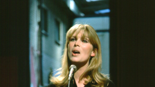 Nico, seen here performing on TV in 1968, was a sensation on New York’s mid-’60s art-rock fringe. 