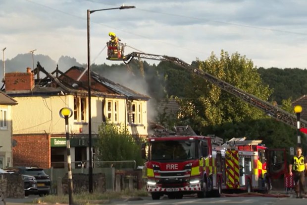 Firefighters at Shiregreen Working Men’s Club in Sheffield