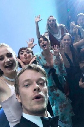Closer, closer ... too close! Alfie Allen and the cast of Game of Thrones doing what you won't see at this year's Emmys.