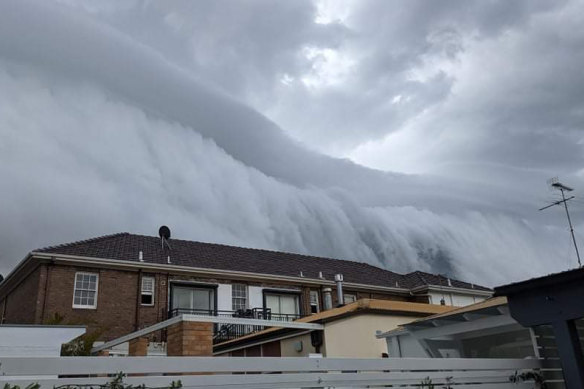 Storm cloud as seen from Lamrock Avenue, Bondi on Friday.