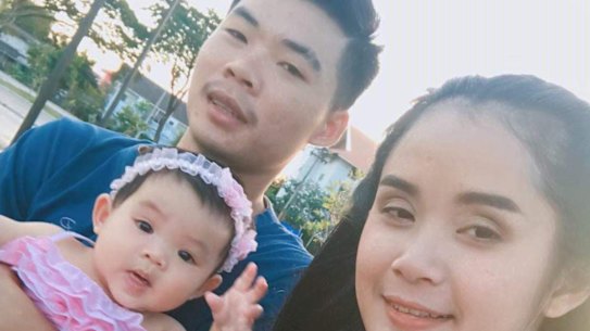 Anucha Angkaew and Wanida Ma-asa with their daughter, Rinlada, who is now seven.