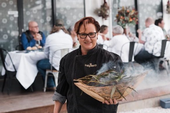 Indigiearth founder Sharon Winsor serves five-course degustation menus at her Warakirri Dining Experience in Mudgee. 