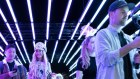 Employees arrive in fancy dress at a Canva product launch this month at Sydney’s Hordern Pavilion. 