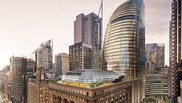 Elizabeth Street looking north at the proposed development. 