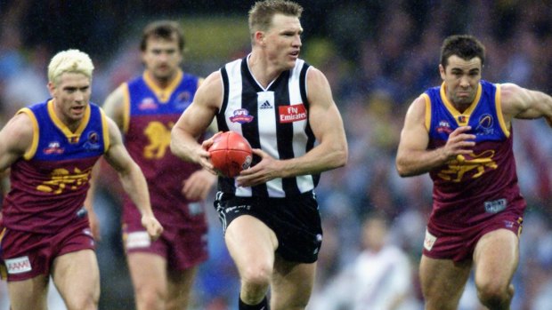 Nathan Buckley in action in the 2002 Grand Final.