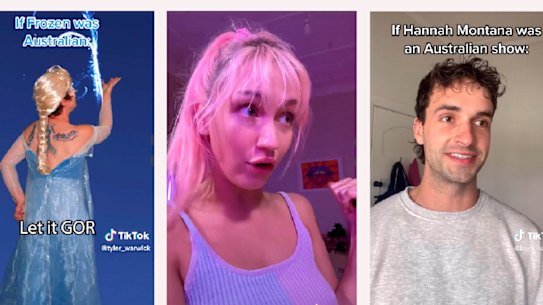 Actor Tyler Warwick, musician Peach PRC and influencer Louis Hanson have all gone viral for making videos drawing attention to the Australian accent.