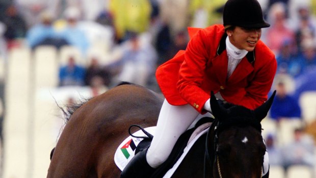 Princess Haya, then of Jordan, show jumping in Sydney in 2000.