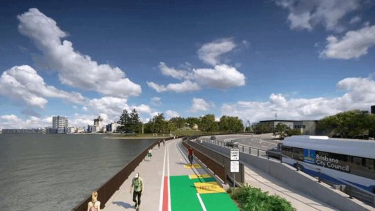 Breakfast Creek green bridge. 