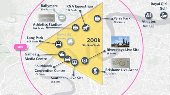 Brisbane Olympic Games ‘transport triangle’ legacy plan for 2032, by David Hayward from Dykman Consulting.
