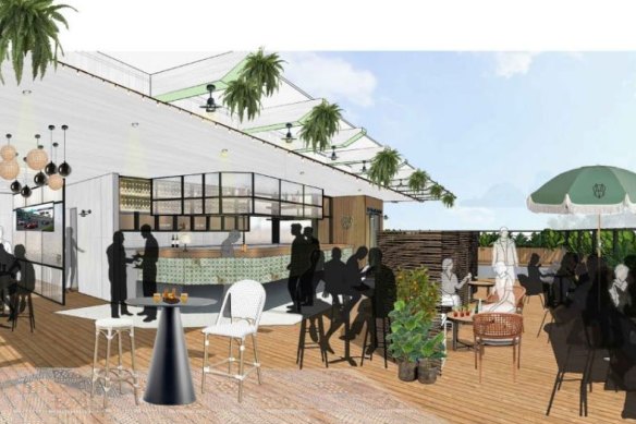 An artist’s impression of the proposed Middle Park Hotel rooftop redevelopment.