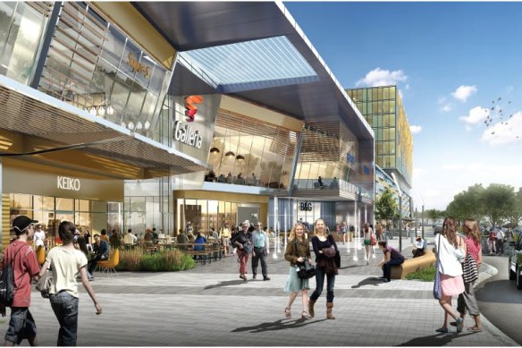 An artist’s impression from 2016 of the $350 million redevelopment of Galleria Shopping Centre. 