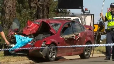 The scene of the crash at Carrum Downs. 