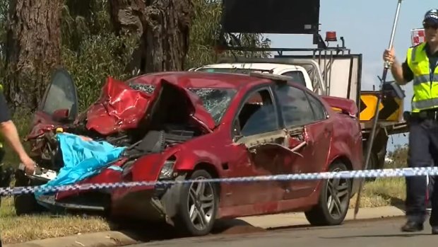 The scene of the crash at Carrum Downs. 