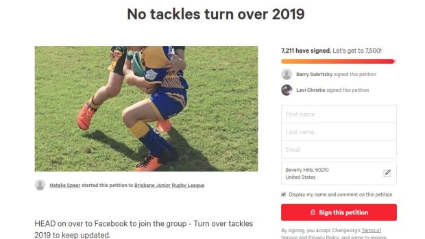 A screenshot of one change.org petition on non-tackling juniors.