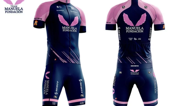 The Manuela Fundacion kit which was to replace Mitchelton-Scott. 