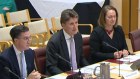 Steven Worrall, third from left, appears alongside Microsoft colleagues at Friday’s Parliamentary AI hearing.