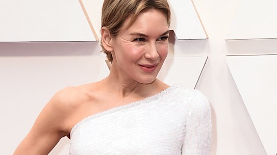 Renee Zellweger dazzles in white Armani. 