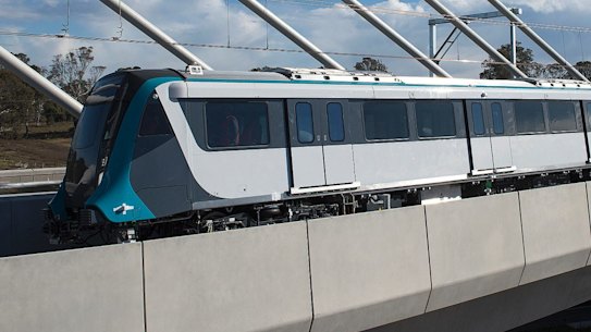 The metro line includes a 4.5-kilometre viaduct and cable-stayed bridge.