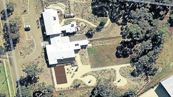 An aerial view of the Melbourne Immigration Transit Accommodation centre in Broadmeadows.