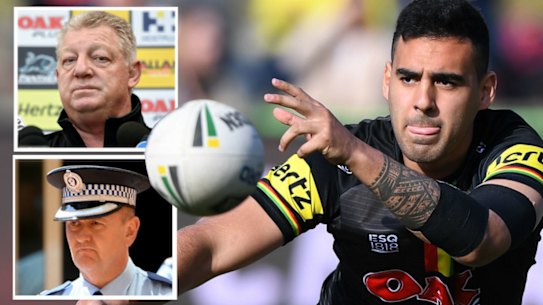 NSW Police Superintendent Brett McFadden, Phil Gould, Tyrone May.