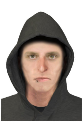A facefit image of a man police want to speak to. 