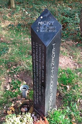 Marker for murdered Dutch boy Nicky Verstappen.