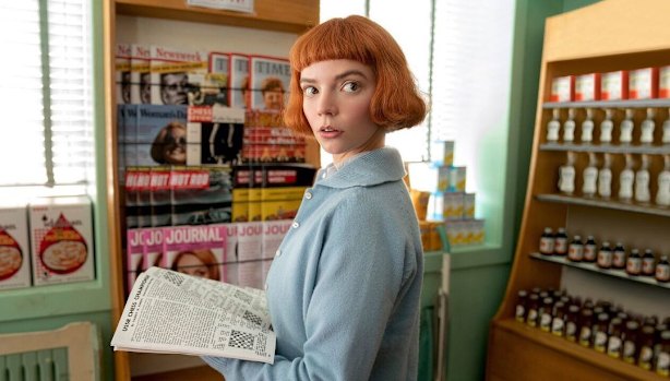 Popular when everyone had to stay home for entertainment: Anya Taylor-Joy in The Queen's Gambit.