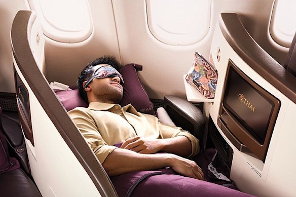The seats recline into a lie-flat position.