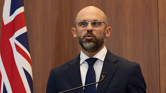 Queensland Treasurer David Janetzki gives an update on the state of the budget in the Mid Year Fiscal and Economic Review at 1 William Street, Brisbane.